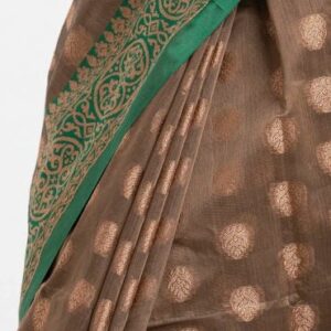 Brown Art Silk Katan Saree