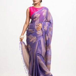 Purple Cotton Saree