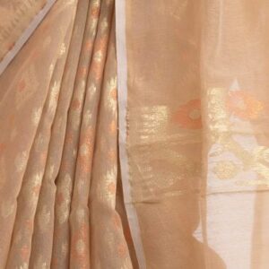 Golden Half-silk Saree