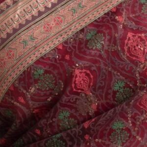 Burgundy Muslin Exclusive Saree