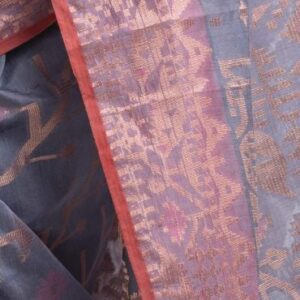 Ash Blue Half-silk Saree