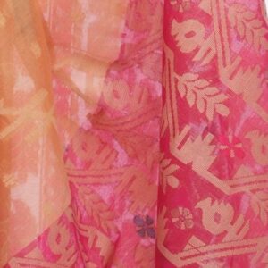 Golden & Red Cotton Saree