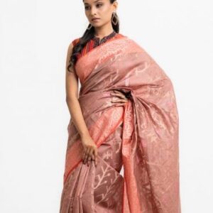 Mauve Half-silk Saree