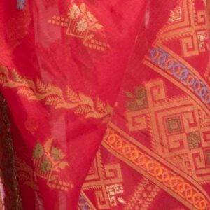Maroon Half-silk Saree