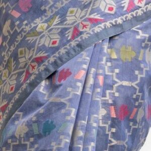 Purple Blue Half-silk Saree