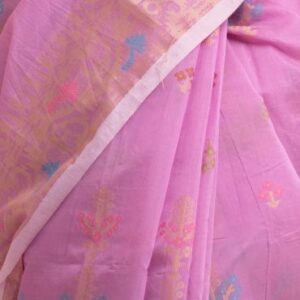 Orchid Pink Half-silk Saree