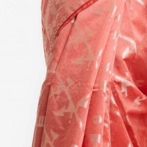 Peach Pink Half-silk Zari Saree