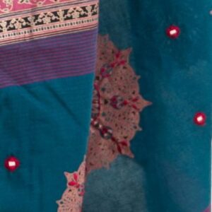 Teal Blue Cotton Saree