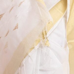White Half-silk Saree