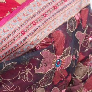 Navy Blue & Pink Muslin Exclusive Saree