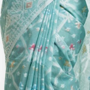 Aqua Green Half-silk Saree