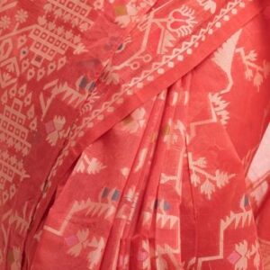 Pastel Red Half-silk Saree
