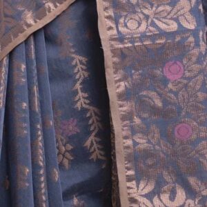 Purple Half-silk Saree