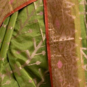 Olive Green Half-silk Saree