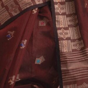 Maroon Half-silk Saree