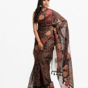 Black Muslin Exclusive Saree