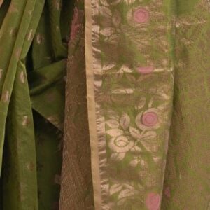 Olive Green Half-silk Saree