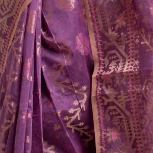 Purple Half-silk Zari Saree