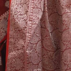 Red Half-silk Saree
