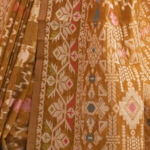 Mustard Yellow Half-silk Saree