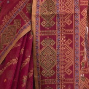 Burgundy Half-silk Saree