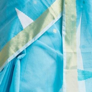 Sky Blue Half-silk Saree